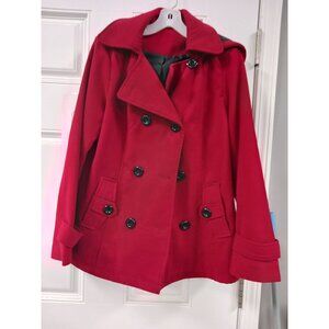 George Women's Button Up Coat With Hood Size Large 12/14